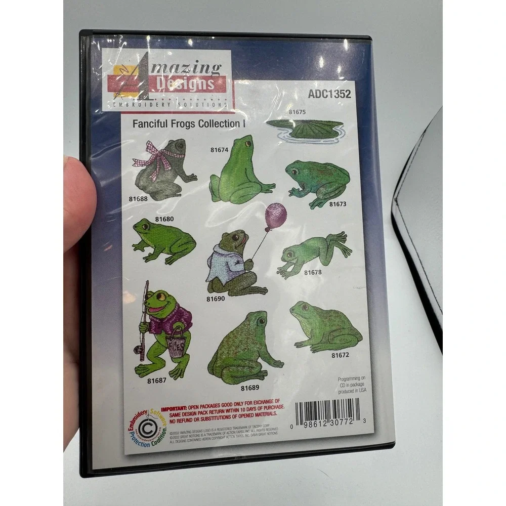 Amazing Designs Fanciful Frogs Collection I Embroidery Software  CD Floppy
